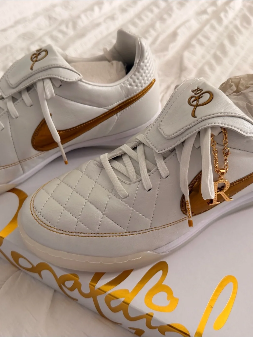 The Ronaldinho x Nike Tiempo Legend 'Touch of Gold' Indoor Shoes